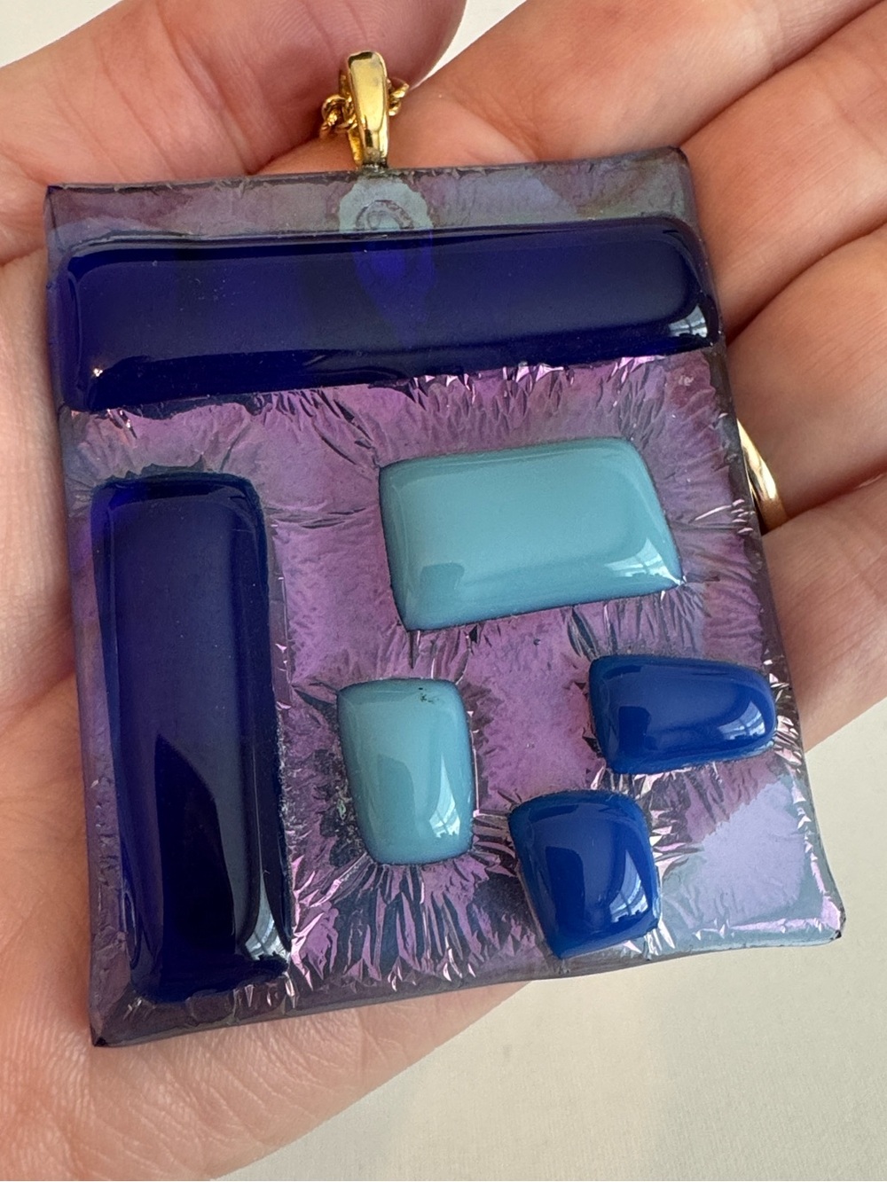 Handcrafted Fused Glass Pendant Necklace Suncatcher